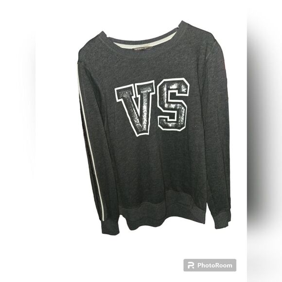 VICTORIA'S SECRET BLING Sequins Women's S Sweatshirt Dark Gray RARE - Picture 1 of 7